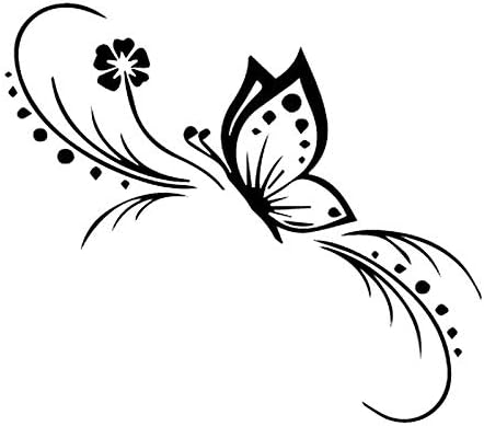 Amazon Co Jp Wangna 車のステッカーの蝶の装飾的な花の車の供給装飾されたファッションpvcのボディウィンドウ防水日焼け止めステッカー14 X 12 Cm Farbname Biack Grosse 14 X 12 Cm 車 バイク