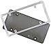 Zone Tech Clear License Plate Shield Combo - Premium Quality License Plate Clear Smoked Gray Bubble Shield and Chrome Frame Bracket