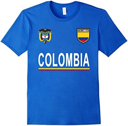 Men's Colombia Pride T-Shirt - Colombian Football Retro Jersey Large Royal Blue