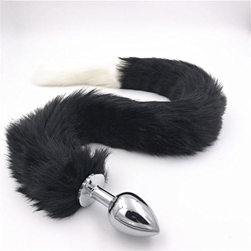 Fashion Funny Love Over Long Faux Fox Tail Butt Backyard Stopper Sexy Toy Color Black White