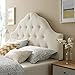 Modway Sovereign Tufted Button Linen Fabric Upholstered King Headboard in Ivory