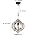 DOCHEER Farmhouse Wood Chandelier Distressed White 1-Light Round Vintage Wooden Pendant Hanging Lighting Fixtures for Dining Room, Bedroom, Kitchen Island, Foyer, Entryway