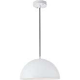 Living District Forte 1-Light Mid-Century Metal Pendant in White
