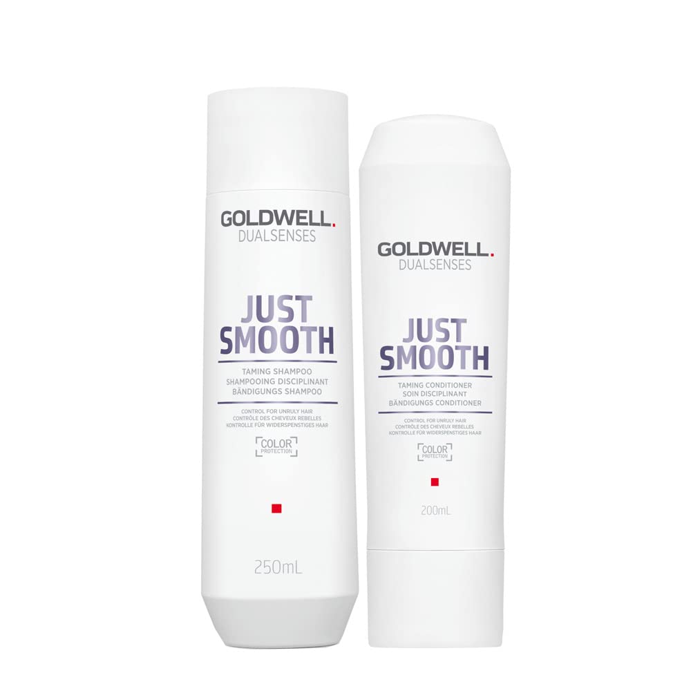 Goldwell Dualsenses Just Smooth Taming Shampoo 250ml e Balsamo 200ml - Duo anticrespo