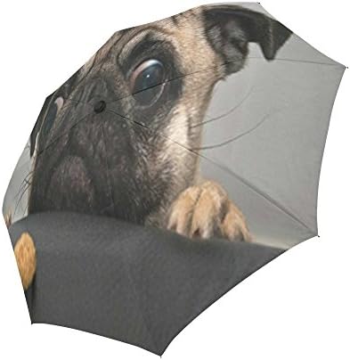 Funny Cute Pug Dog Auto Foldable Umbrella Totes Compact Funny Gift