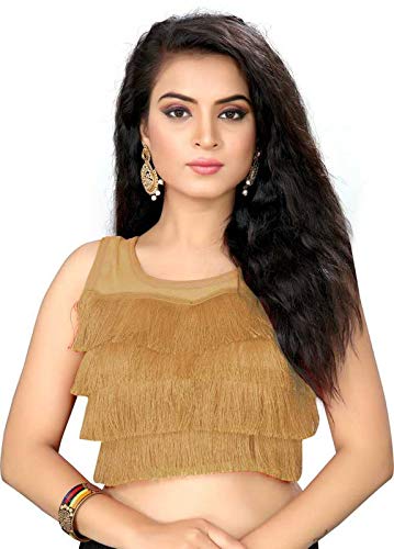 Women's Round Neck Self Design Readymade Blouse (38 Size+4 inch Margin)