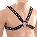 Leather Harness for Men, Premium Adjustable Body Chest Shoulder Harness Belt for Clubwear Parties, Black