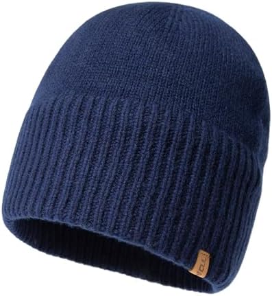 NAVY BLUE SHORT CABLE KNIT BEANIE SKI CAP CAPS HAT HATS TOQUE at