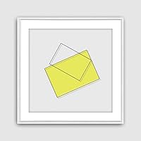 Framed Canvas Wall Art Geometric Building Canvas Prints Home Artwork Decoration for Living Room,Bedroom - 16x16 inches