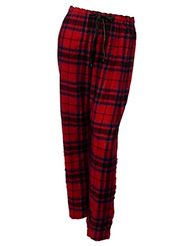Soft Sensations Womens Red Black Plaid Flannel Sleep Pants PJs Pajama Bottoms L