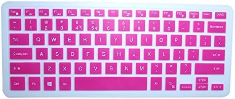 AutoLive Keyboard Skin Protector Cover for Dell XPS 15-9550, Precision 15-5510 M5510, Inspiron 13-5368/7368, Inspiron 15-7568 14-3452 US Layout (Hot Pink)