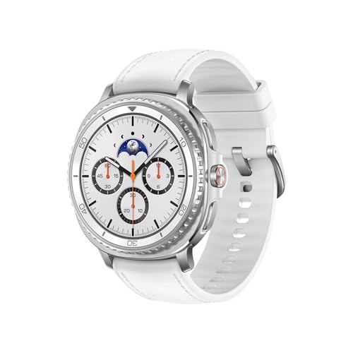 Samsung Galaxy Watch8 Classic Smartwatch, Fitness-Uhr und Fitness Tracker, Hybrid Band und Wearable Display, Drehbare Lünette, 64 GB Speicher, 46 mm, Bluetooth, White, 3 Jahre Herstellergarantie