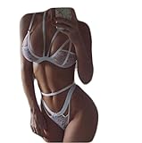 Womens Sexy Lace Strap Lingerie Sets Sleep Underwear (L)