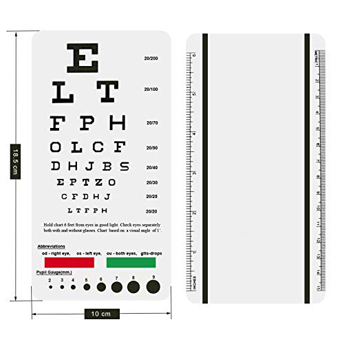 PECULA Eye Chart, Pocket Eye Chart, Snellen Pocket Eye Chart, Rosenbaum