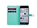 iPhone 5c Case,By Ailun,Wallet Case,PU Leather Case,Credit Card Holder,Flip Cover Case[Mint Green]
