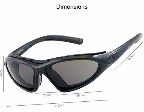 WYND Blocker Vert Motorcycle & Boating Sports Wrap Around Polarized Sunglasses (Black / Smoke Lens)