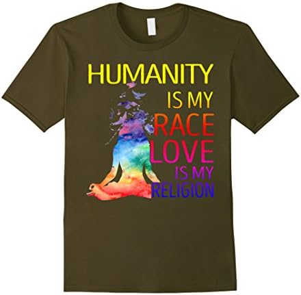 Men's Yoga watercolor zen humanity is my race love is my religion 2XL Olive