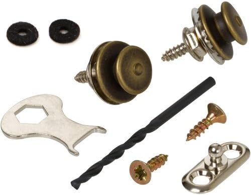 LOXX 12725 Strap Lock System for Acoustic Guitar (Antique Brass)