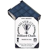 SILVER CUP Billiard CHALK - ONE DOZEN (Navy)