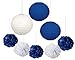2023 Graduation Party Decorations Navy Furuix White Navy Blue Paper Lanterns Mixed Package for Navy Blue Themed Party Wedding, Bridal Shower Decor Baby Shower Decoration 2023 Graduation Party Supplies
