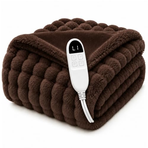 Electric Heated Blanket Throw50 x60 Faux Fur