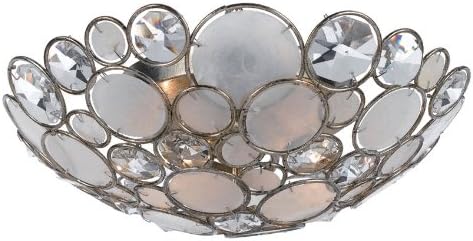 Palla 3 Light Antique Silver Flush Mount