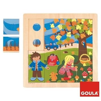 Goula Puzzle otoño piezas de madera Diset