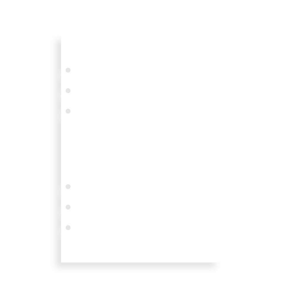 Filofax Personal Clipbook Plain Paper refill, White