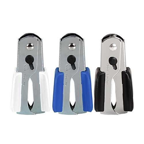 Ipienlee Staple Removers Standard Office Staple Removal Tool, Black, Blue, Gray, Pack of 3