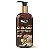 WOW Hair Conditioner - Deep Hair Conditioning for Dry Thin & Damaged Hair - Enriched with Coconut, Avocado Oil, Moroccan Argan Oil, Jojoba Oil - Vitamins B5 & E - Paraben and Sulfate Free - 10 Fl Oz