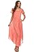 Sakkas 15802 - Lila Freckled Dyed Cap Sleeve Scoopneck Long Caftan Dress / Cover Up - Salmon - OS