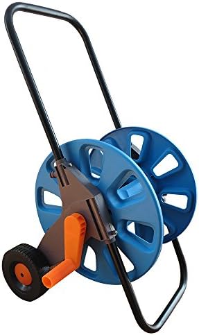 Portable Garden Water Hose Reel Cart 164 Feet Capacity with 2 Wheels Anti-drip Design For Outdoor Lawn Yard Watering Planting Cleaning and Car Washing