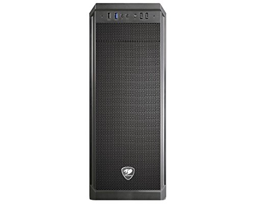 Cougar MX330-G MX330 Mid Tower Case with Full Tempered Glass Window and USB 3.0 , black