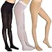 Aaronano Little Girls' Footed Ballet Tights 3-Pair-Pack Size L(6-7), Black White Nude