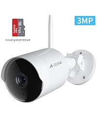 Security Camera Outdoor - HD 2K 3MP 1536P Bullet Camera 2.4G IP66 Waterproof 50ft Night Vision Home Surveillance IP Camera Two-Way Audio, Motion Detection Alarm Recording, Including 64GB SD Card