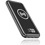 KEDRON Portable Charger Power Bank 24000mAh Wireless Charger Compatible Cellphone,Android Phones,Tablet and More with LED Digital Display 3 Outputs & Dual Inputs External Battery Pack(Black)