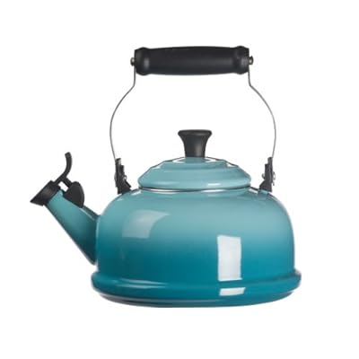 Le Creuset Enamel A Karfe Whistling Tea Kettle, 1.7 qt., Caribbean