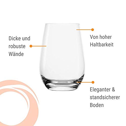 Stölzle Lausitz Event Wassergläser 6er-Set I 465ml Wasser Becher in zeitlosem Design I Spülmaschinengeeignete & Bruchresistente Saftbecher I Everyday Kristallbecher aus bleifreiem Kristallglas – Bild 7
