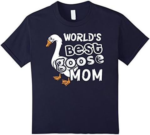 Kids Goose Tshirt - World Best Goose Mom Shirt 12 Navy
