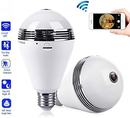 XINHUANG 3MP 1.3MP Wireless IP Camera Bulb Light 360 Degree FishEye 3D VR Mini Panoramic Home CCTV Security IP Camera Baby Monitor EC29 (Size : 960P no card)