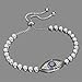 KIVN Fashion Jewelry Adjustable Bolo Evil Eye CZ Cubic Zirconia Bridal Wedding Bracelets for Women(Emerald)