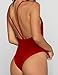 Zero City Women Monokini Swimsuits One Piece Bathing Suit Deep, Red, Size Small