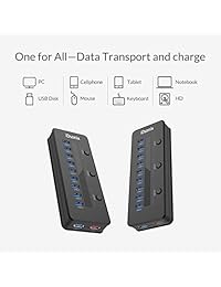 Concentrador USB de 10 puertos idsonix h10 C1 u3 us bk, Negro