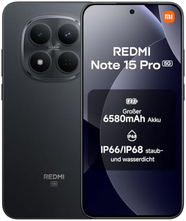 REDMI Note 15 Pro 5G Smartphone 8+256GB 6580mAh 200MP Kamera Schwarz