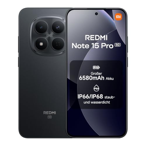 REDMI Note 15 Pro 5G Smartphone 8+256GB 6580mAh 200MP Kamera Schwarz