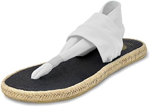 Nalho Women’s Yoga Mat Memory Foam Espadrilles Sandals, Ganika White 9