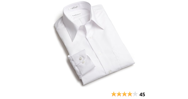 van heusen men's poplin fitted solid point collar dress shirt