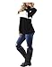 Women's Long Sleeve Casual T Shirts Color Block Elbow Patches Tops Blouse Tunic Black