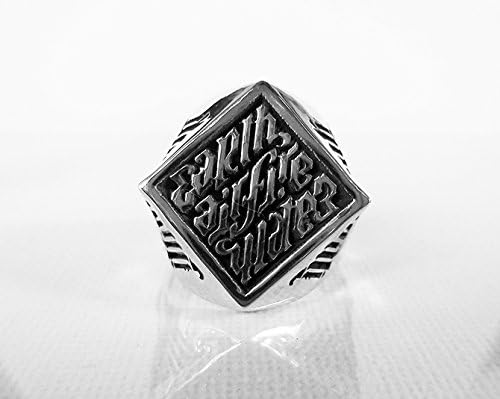 925 Sterling Silver ILLUMINATI RING All Size Style Heavy Biker Harley Rocker Men's Jewelry - Silver ring