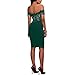 CHARMORE Women's Lace Top Off The Shoulder Bodycon Party Cocktail Dress (S, Green)